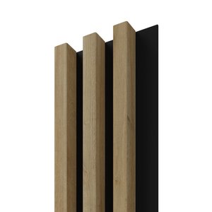 Dřevěná lamela LINEA SLIM 3 - dub / černá